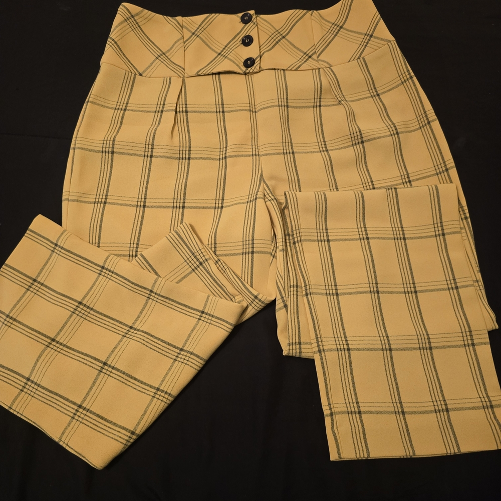 Plaid High-Waisted Women's Pants